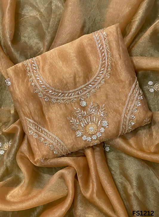 FS1212 | Copper | Glass Shimmer Suit | Party Wear | Wedding | Jaggo | Ring Ceremony | Festival
