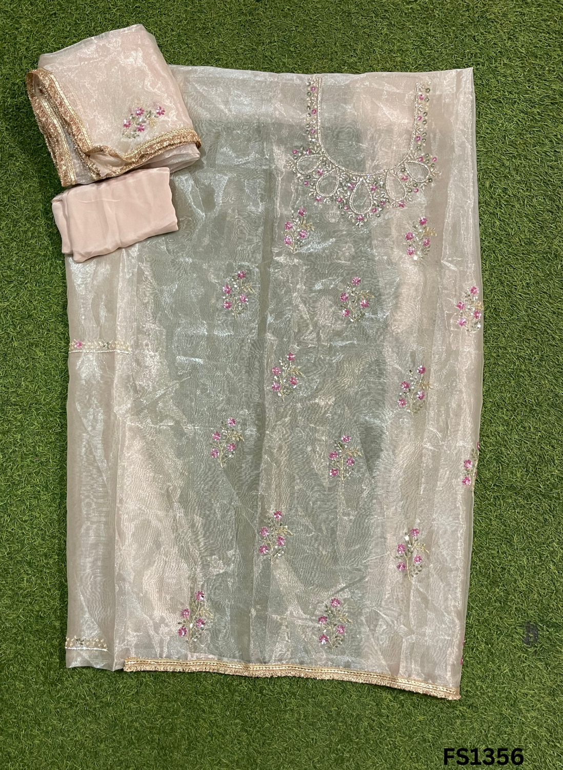 FS1356 | Glass Shimmer Suit | Party Wear | Wedding | Jaggo | Ring Ceremony | Festival