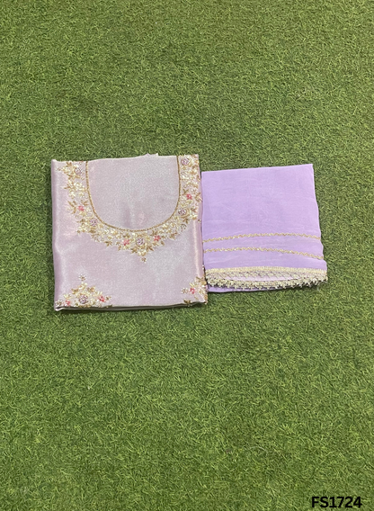 FS1724 | Sky-blue | Glass Shimmer Suit | Party Wear | Wedding | Jaggo | Ring Ceremony | Festival