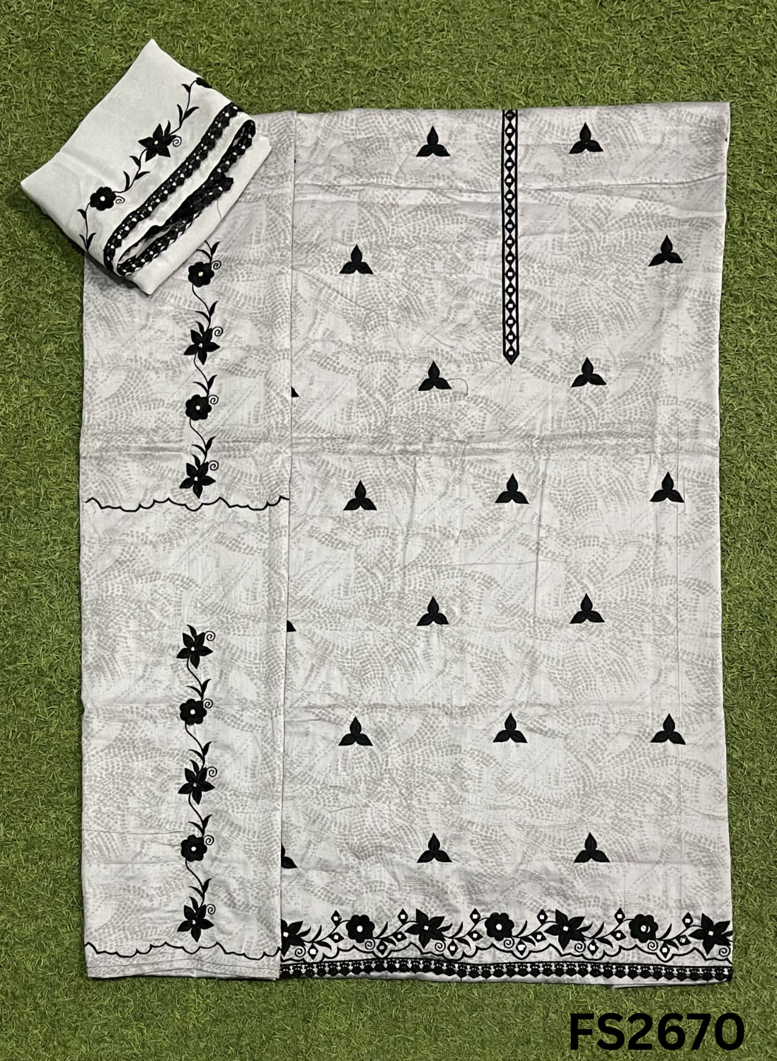 FS2670 | GREY | GRACE Cotton  Suit | Casual wear  | Summer Suits | Regular Wear