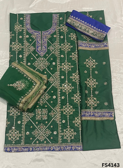 FS4143 | Handmade Bridal Suit | 100% Pure Gevadin Silk | Pure Organza Dupatta | Party Wear | Wedding Wear | Contrast Suit |