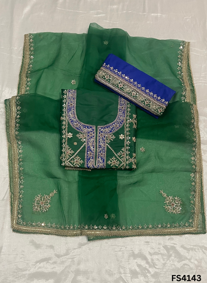 FS4143 | Handmade Bridal Suit | 100% Pure Gevadin Silk | Pure Organza Dupatta | Party Wear | Wedding Wear | Contrast Suit |
