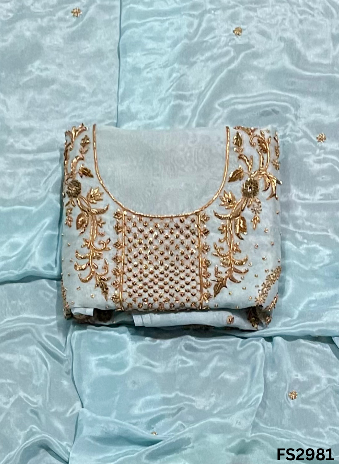 FS2981 | Handmade Bridal Suit | 100% Pure Organza | Pure Kamal Channon  Dupatta | Tamato Red Colour | Party Wear | Wedding Suit | Wedding Wear