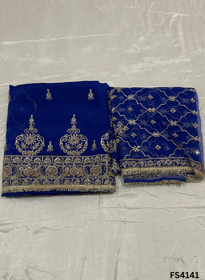 FS4141 | Handmade Bridal Suit | 100% Pure Organza | Pure Organza Dupatta | Party Wear | Wedding Suit |