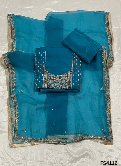 FS4116 | Handmade Wedding Suit | 100% Pure Organza | Pure Organza Dupatta | Party Wear | Wedding Suit |
