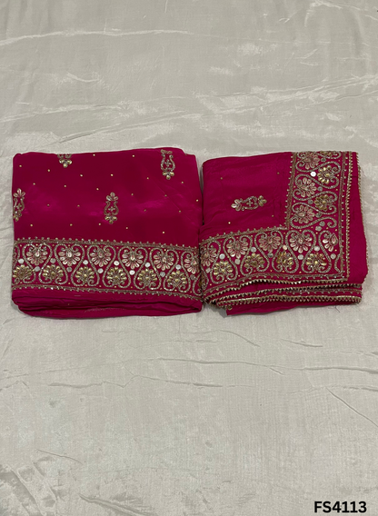 FS4113 | Handmade Wedding Suit |  Bridal Suit | Crepe Suit | Chinnon Dupatta | Party Wear | Wedding Suit |