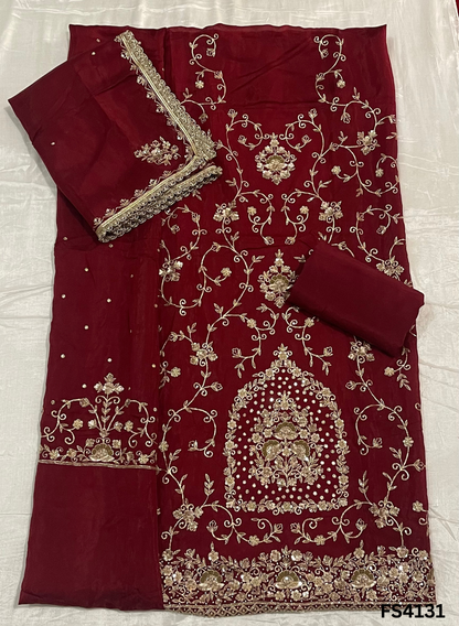 FS4131 | Handmade Wedding Suit | Silk Organza Suit |  Silk Organza Dupatta | Jaggo Wear |Party Wear | Ring Ceremony| |&nbsp;