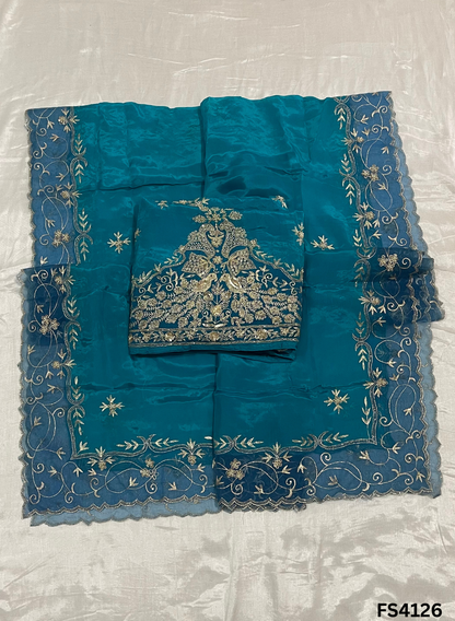 FS4126 | Handmade Wedding Suit | Silk Organza Suit | Silk Organza Dupatta | Jaggo Wear |Party Wear | Ring Ceremony |