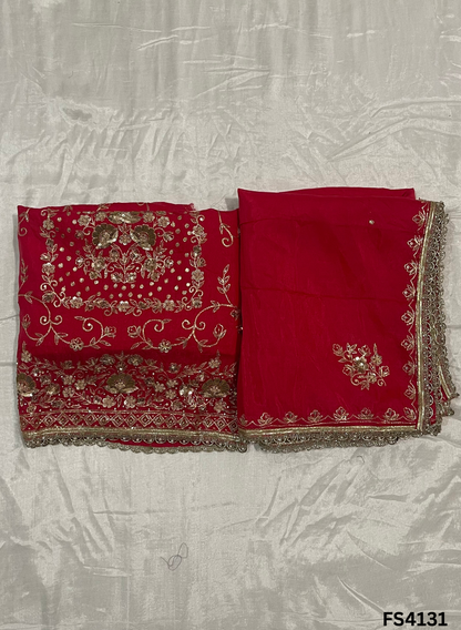 FS4131 | Handmade Wedding Suit | Silk Organza Suit |  Silk Organza Dupatta | Jaggo Wear |Party Wear | Ring Ceremony| |&nbsp;