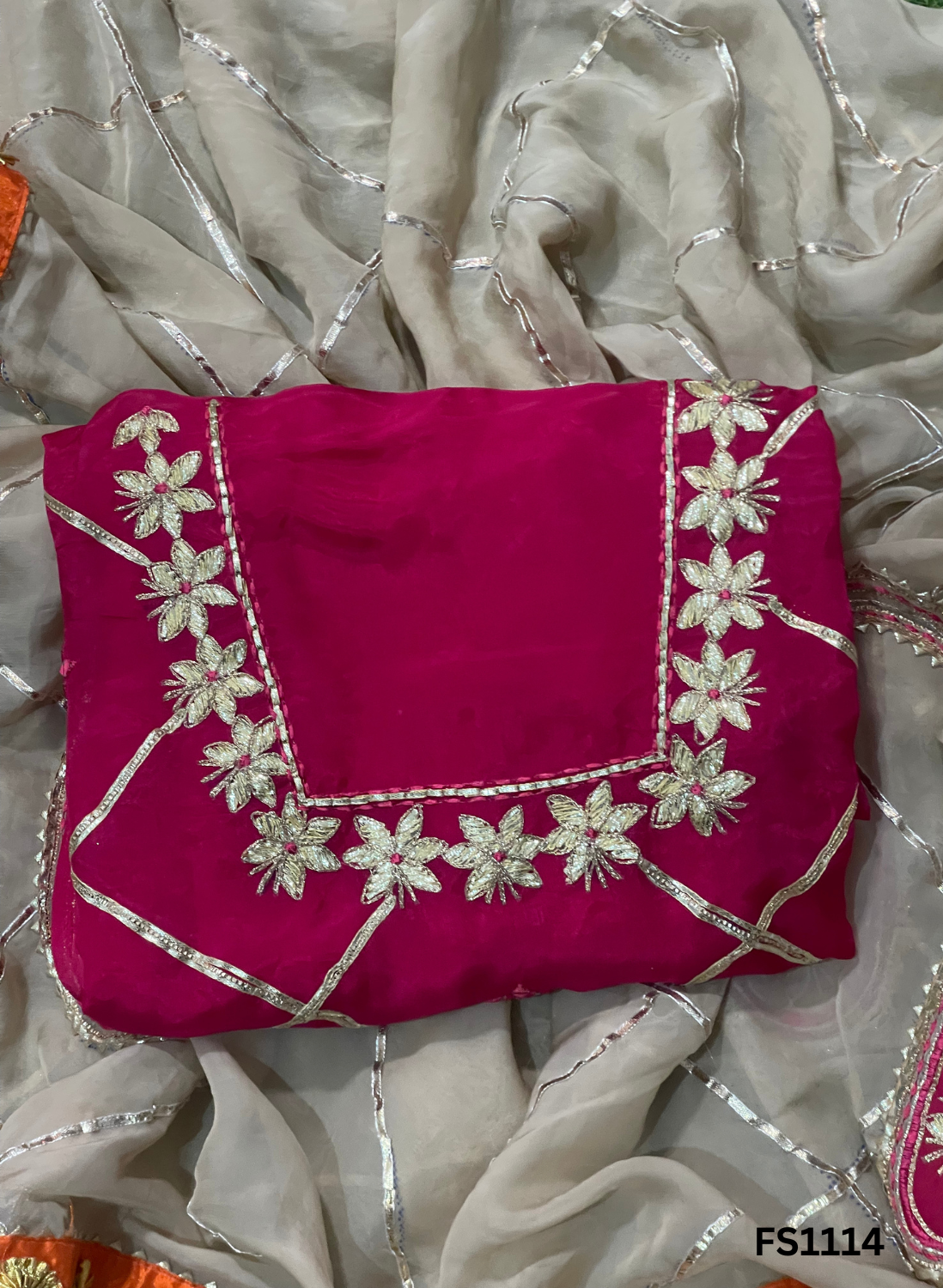 FS1114 |  Pink Crepe | Crepe Suit | Wedding | Party Wear | Ring Ceremony | Festival Suit |