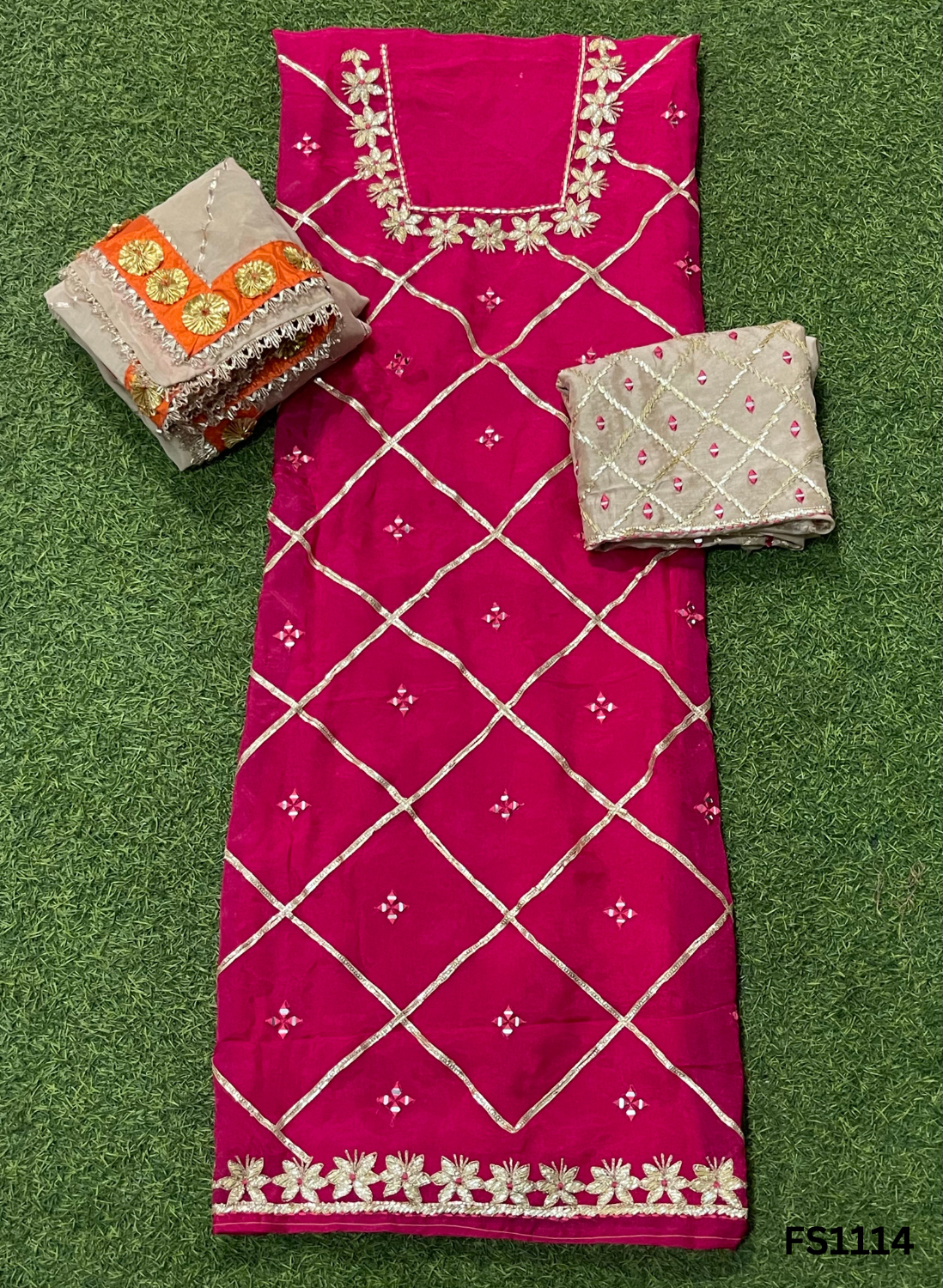 FS1114 |  Pink Crepe | Crepe Suit | Wedding | Party Wear | Ring Ceremony | Festival Suit |