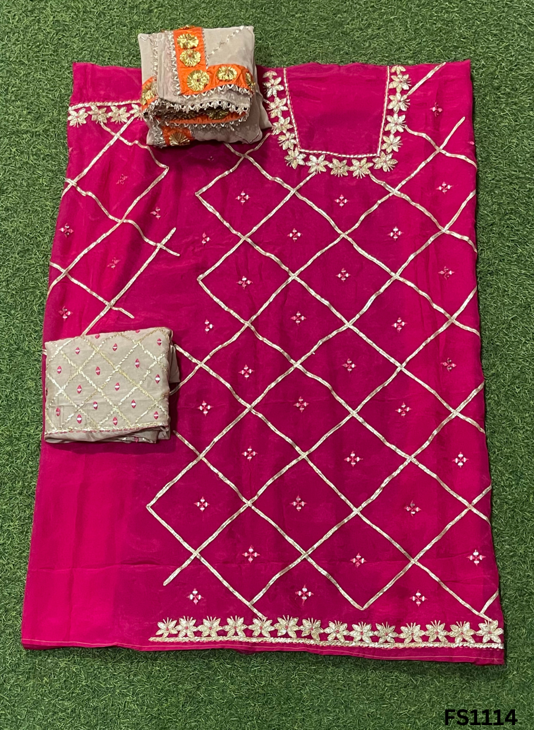 FS1114 |  Pink Crepe | Crepe Suit | Wedding | Party Wear | Ring Ceremony | Festival Suit |