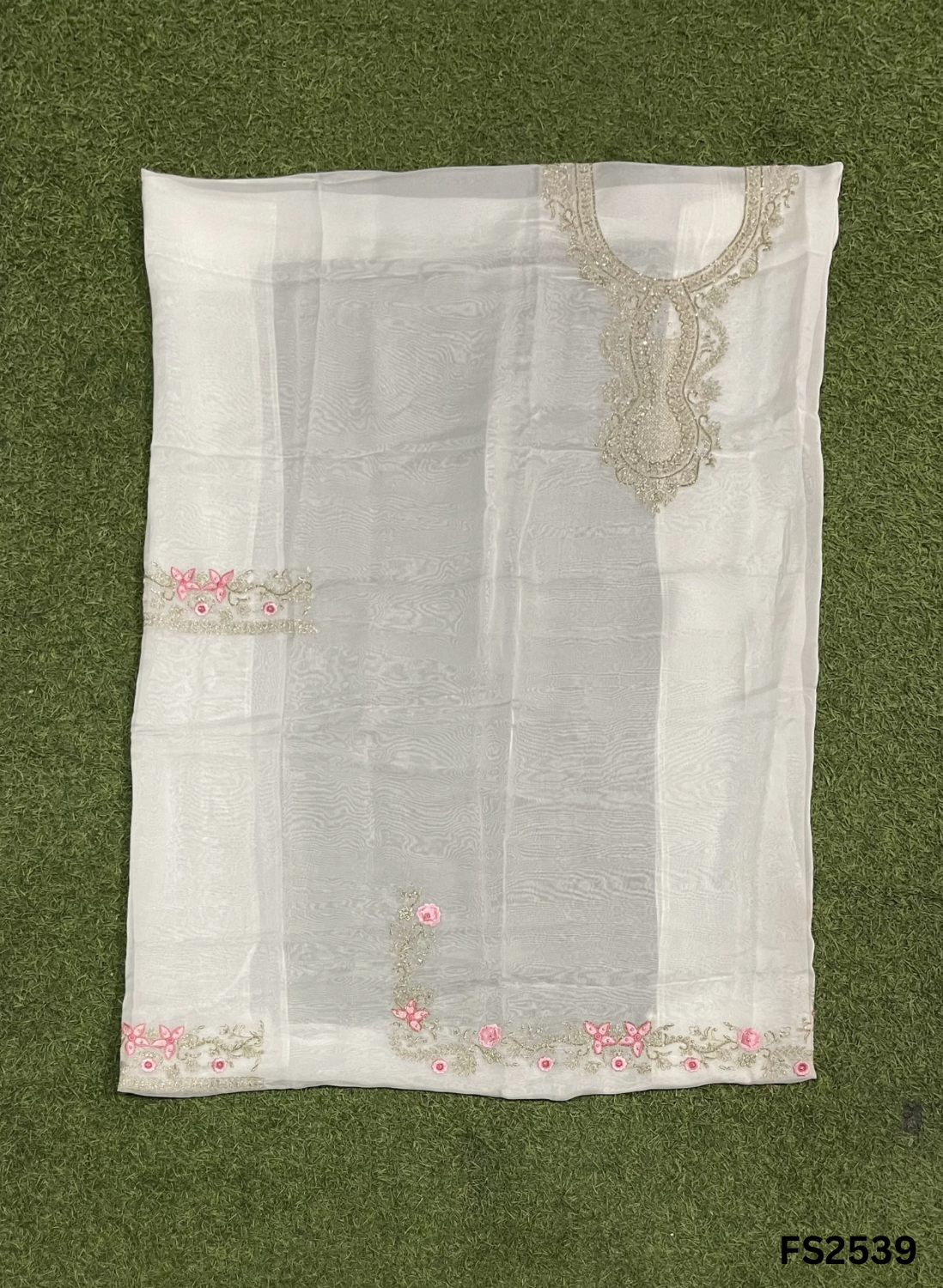 FS2539 |  White | Organza Suit | Wedding | Party Wear | Ring Ceremony | Festival Suit | Allover suit