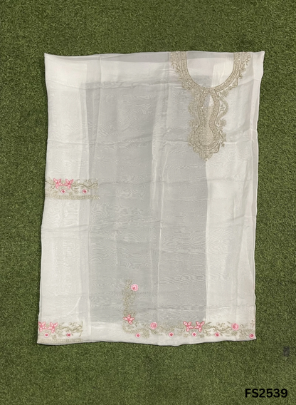 FS2539 |  White | Organza Suit | Wedding | Party Wear | Ring Ceremony | Festival Suit | Allover suit