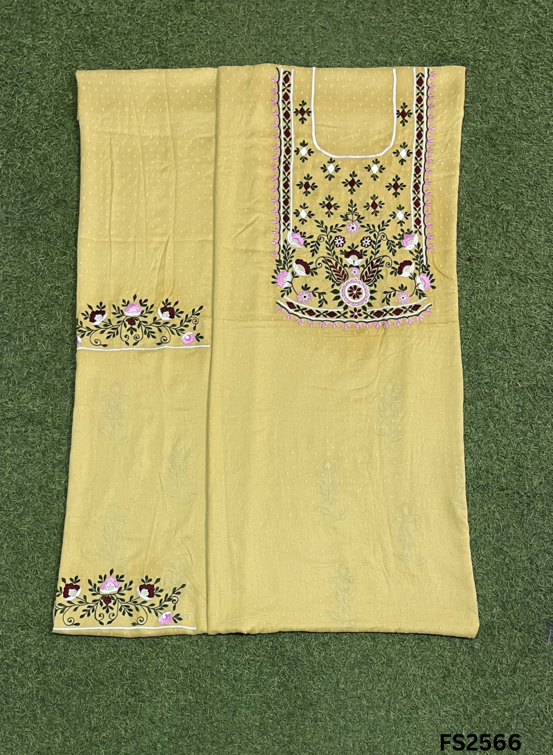 FS2566 | Light Yellow  | Muslin | Suit | Casual wear | Summer Suits | Regular wear