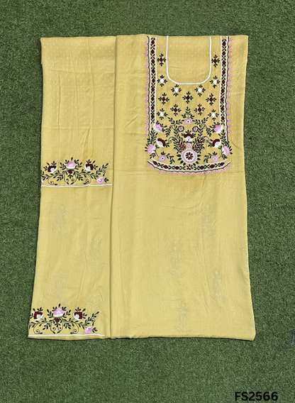 FS2566 | Light Yellow  | Muslin | Suit | Casual wear | Summer Suits | Regular wear