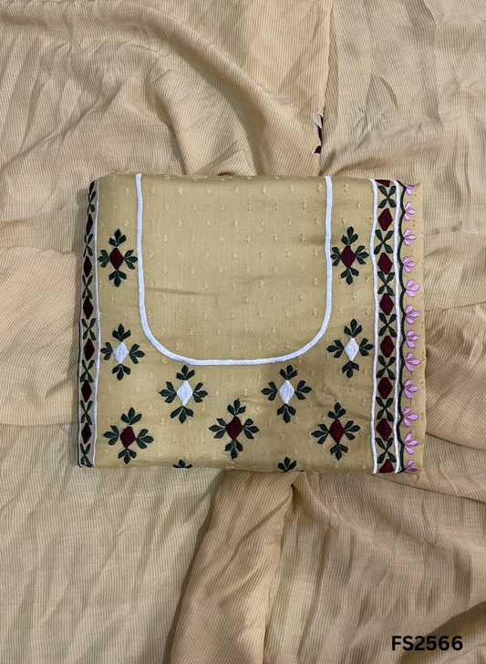 FS2566 | Light Yellow  | Muslin | Suit | Casual wear | Summer Suits | Regular wear