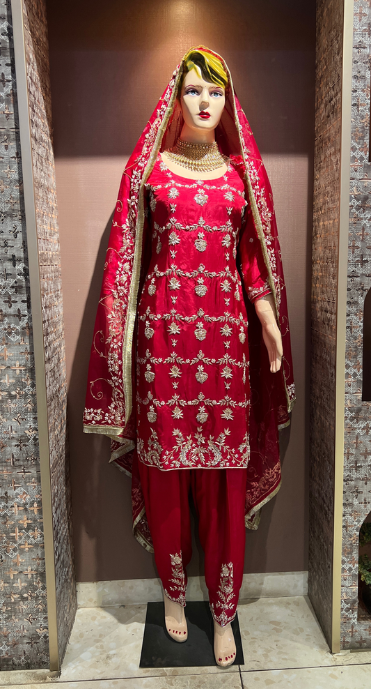 FS908 | Mehroon | Silk Suit | Wedding | Party Wear | Ring Ceremony | Festival Suit | Allover suit