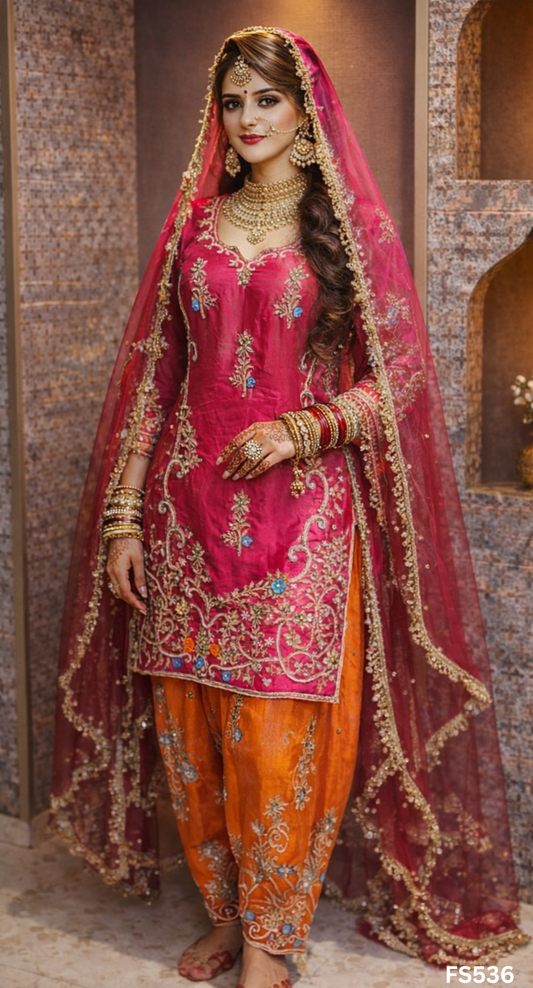 FS536 | Hot pink | Silk Suit | Wedding | Party Wear | Ring Ceremony | Festival Suit