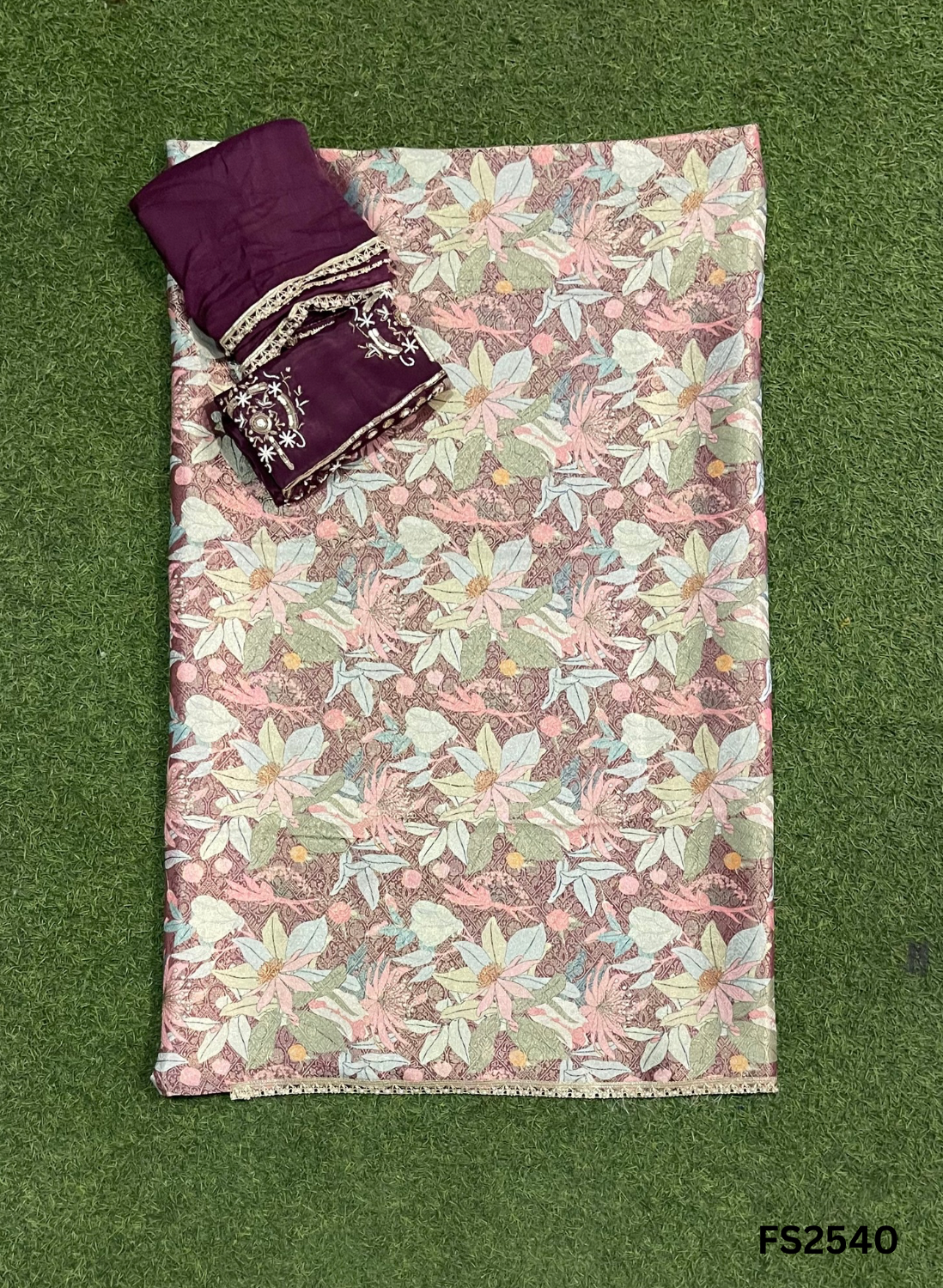 FS2540 | Wine | Zafira  Silk Suit | Party Wear | Wedding | Ring Ceremony | Festival | Bridal |