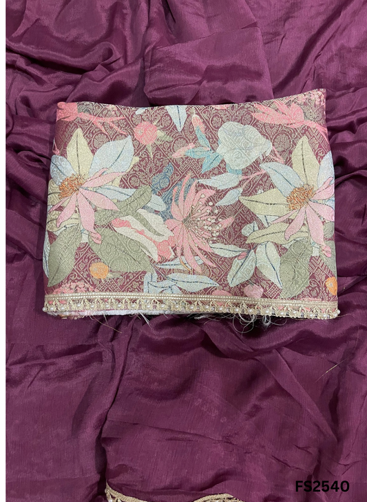 FS2540 | Wine | Zafira  Silk Suit | Party Wear | Wedding | Ring Ceremony | Festival | Bridal |