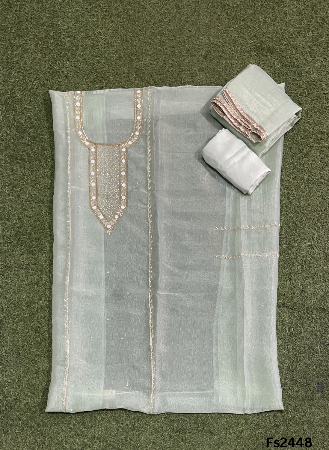 FS2448 | Crush Shimmer Suit | Party Wear | Wedding | Jaggo | Ring Ceremony | Festival |