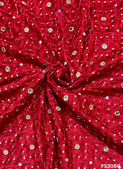 FS3060 | Luxurious  Embroidered  Phulkari - 2.5 Meters of Elegance