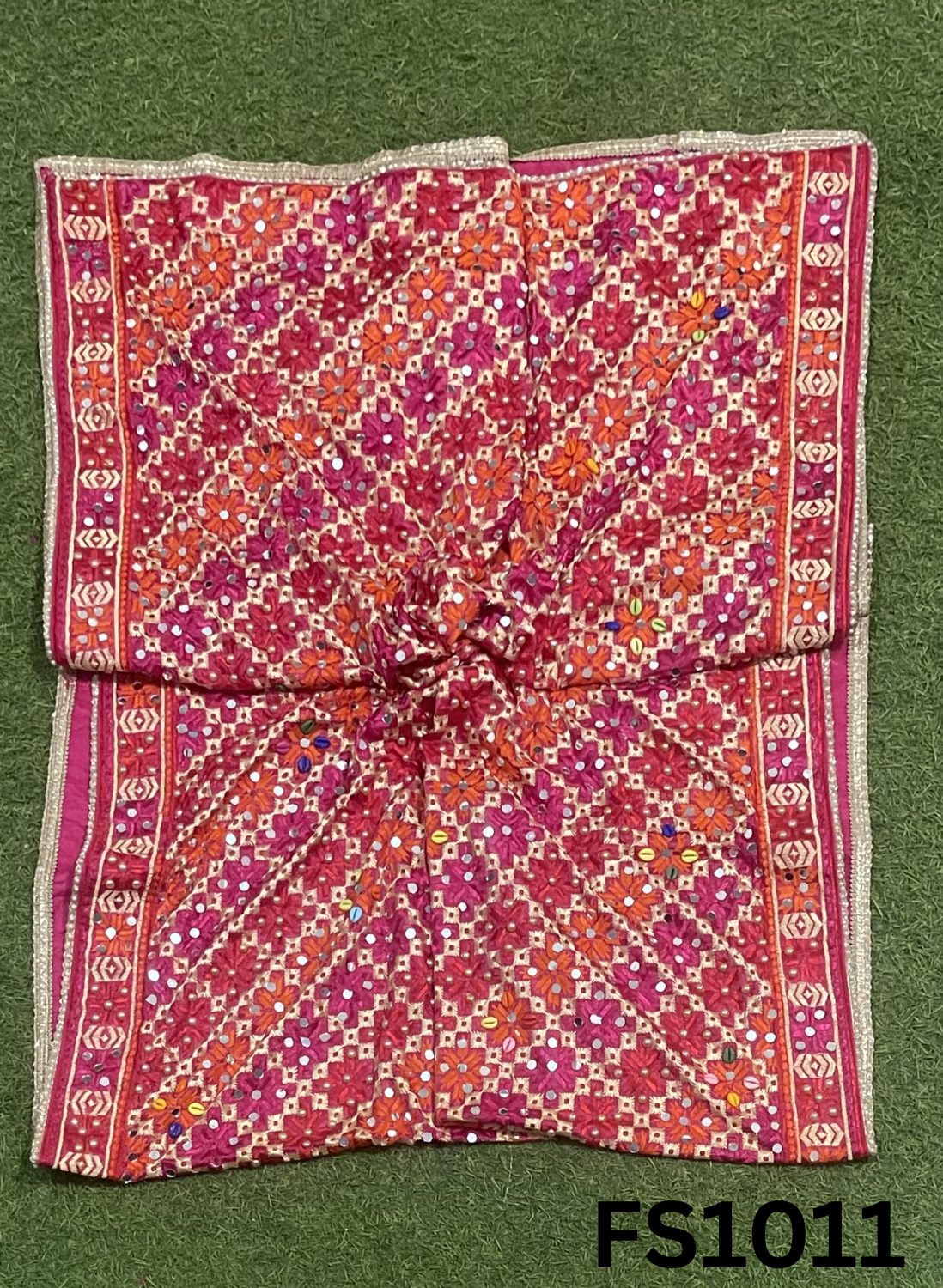 FS1011 | Red Luxurious | Embroidered Phulkari - 2.5 Meters of Elegance