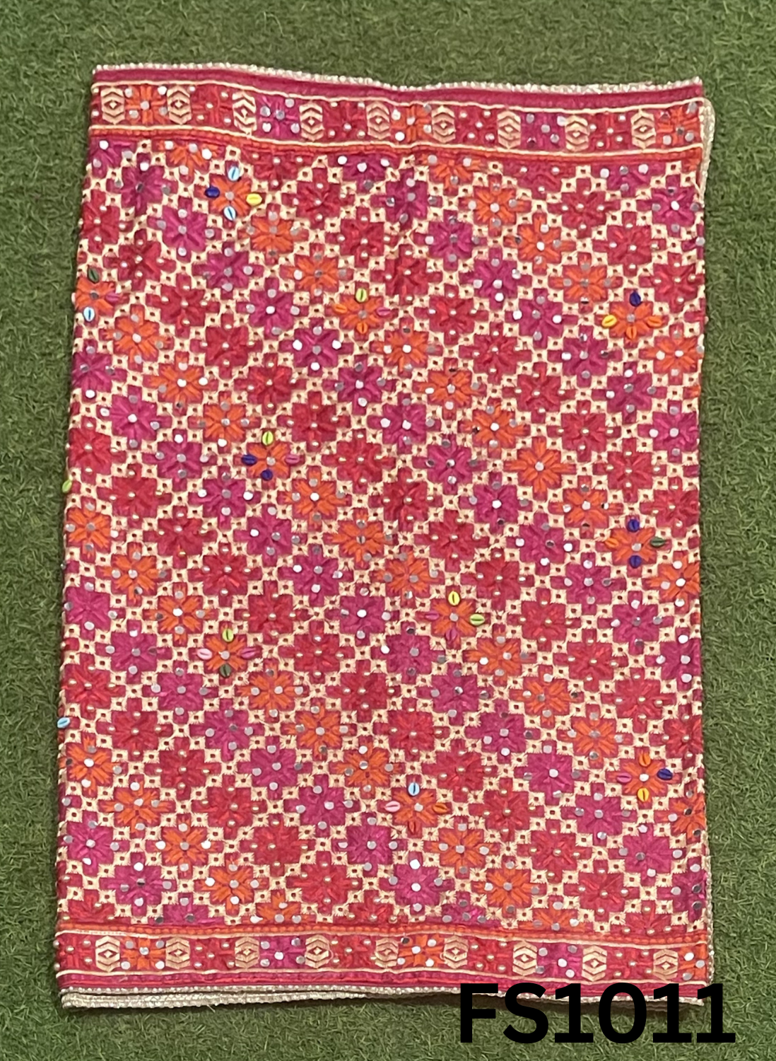 FS1011 | Red Luxurious | Embroidered Phulkari - 2.5 Meters of Elegance