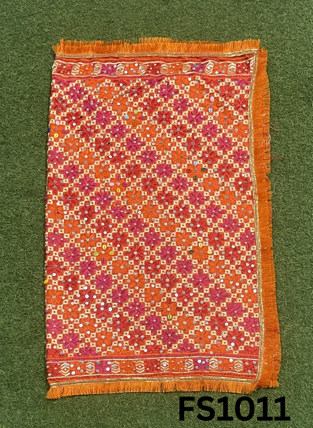 FS1011 | Red Luxurious | Embroidered Phulkari - 2.5 Meters of Elegance