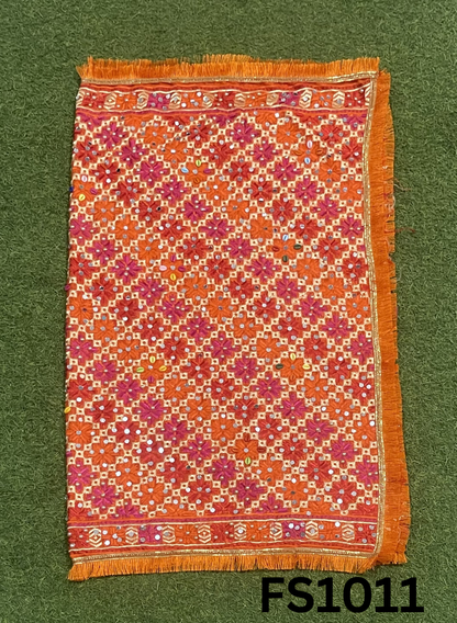 FS1011 | Red Luxurious | Embroidered Phulkari - 2.5 Meters of Elegance