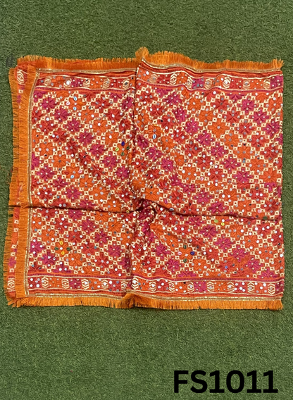 FS1011 | Red Luxurious | Embroidered Phulkari - 2.5 Meters of Elegance