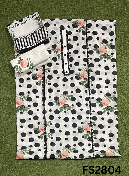 FS2804 |Satin Organza Suit | Casual wear  | Summer Suits | Regular wear