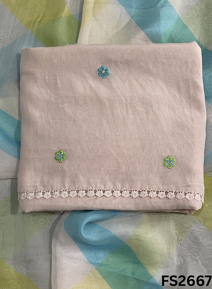 FS2667 | PEACH PINK | Mal Cotton Suit | Casual wear  | Summer Suits | Regular  wear |