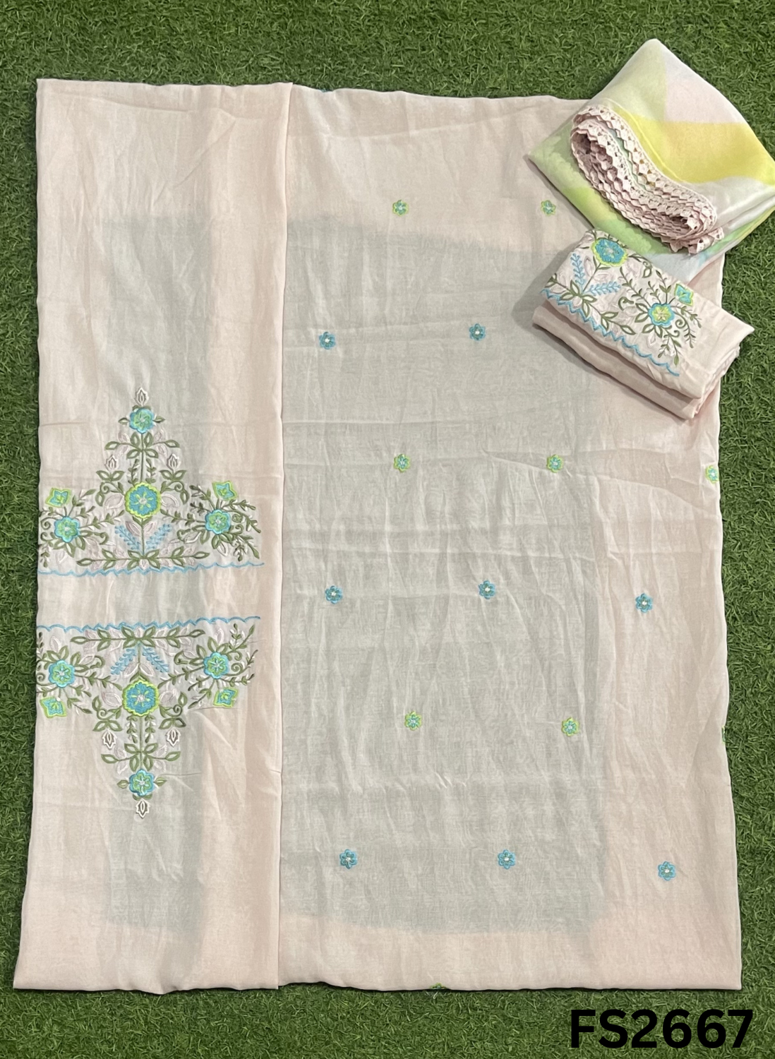 FS2667 | PEACH PINK | Mal Cotton Suit | Casual wear  | Summer Suits | Regular  wear |
