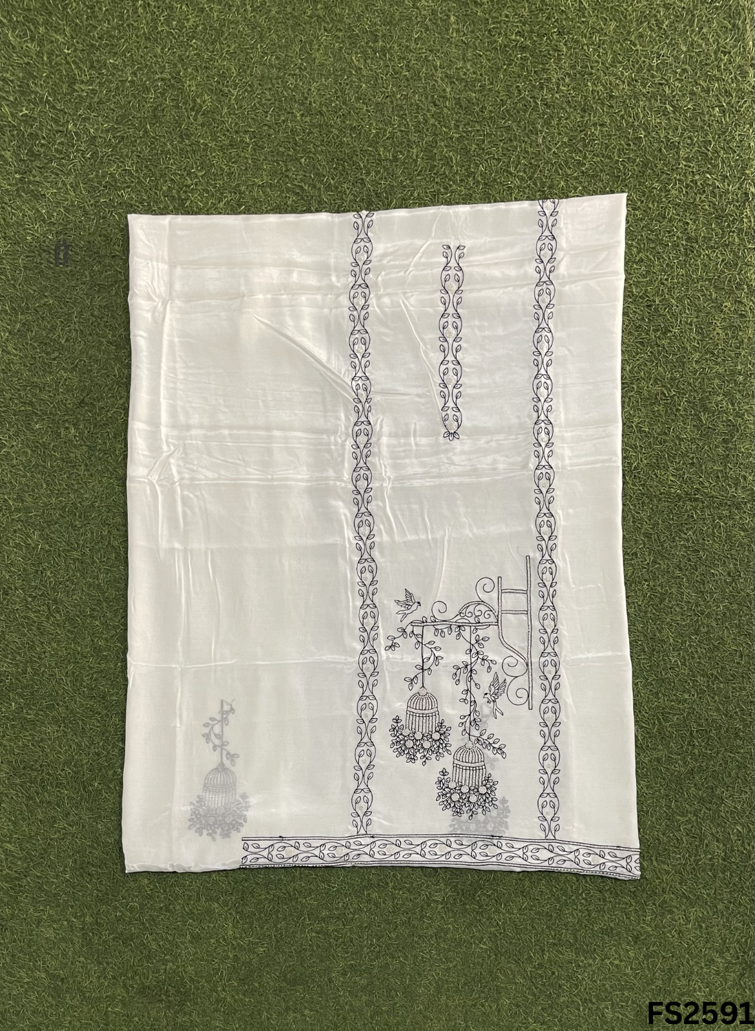 FS2591 | Black-White | Muslin Cotton Suit | Casual wear| Summer Suits | Regular wear |