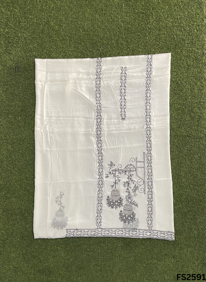 FS2591 | Black-White | Muslin Cotton Suit | Casual wear| Summer Suits | Regular wear |