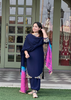 FS683  | Navy blue Crepe| Crepe Suit | Wedding | Party Wear | Ring Ceremony | Festival Suit | Allover suit |