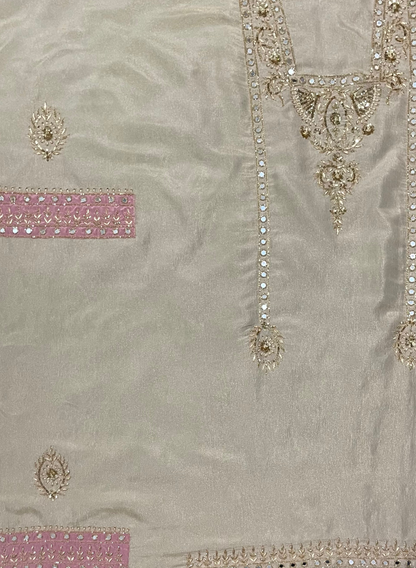 Crush Shimmer  off white Suit | Party Wear | Wedding | Jaggo | Ring Ceremony | Festival | FS204