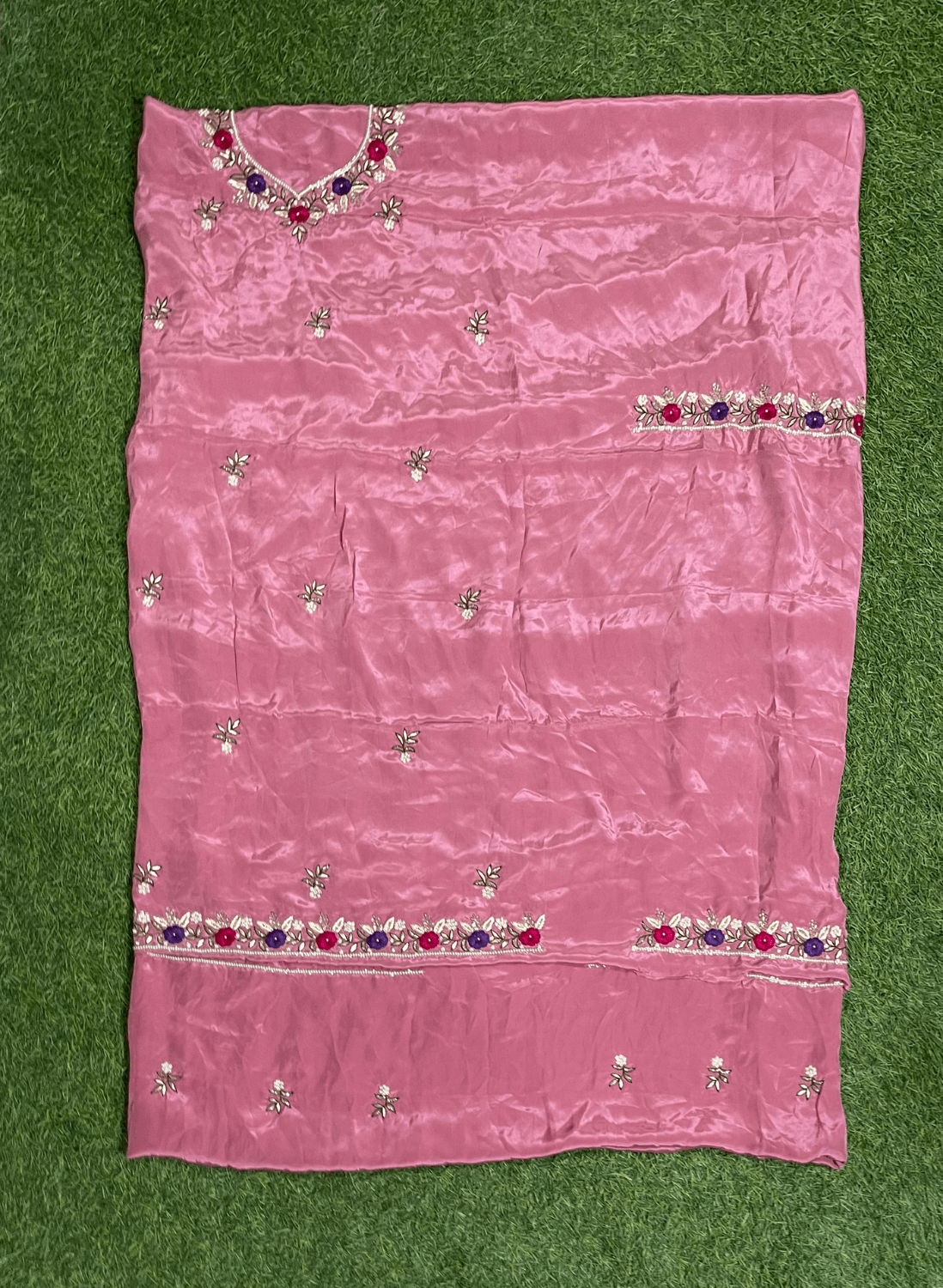 FS202 | Crepe Onion Pink | Suit | Party Wear | Wedding | Jaggo | Ring ...