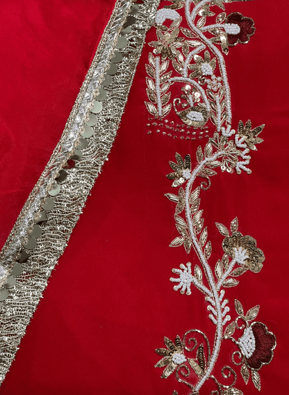 Dark onion colour georgette Suit | Party Wear | Wedding | Jaggo | Ring Ceremony | Festival | FS245