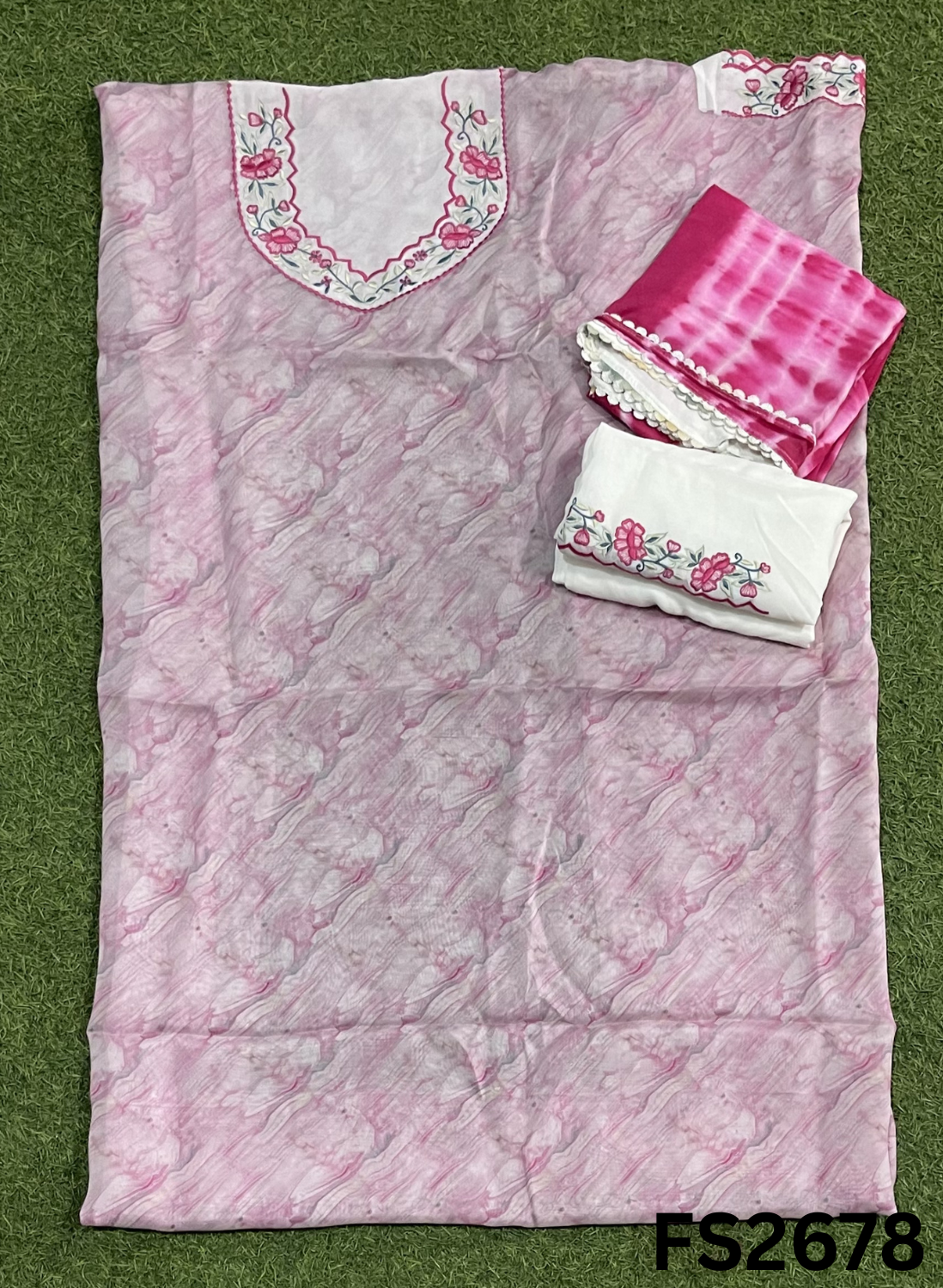 FS2678 | LIGHT PINK | Organza Suit | Wedding | Party Wear | Ring Ceremony | Festival Suit |