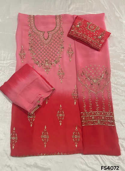 FS4072 | Organza Suit | Double Shade | Jaggo Wear | Party Wear | Ring Ceremony | Wedding Wear |