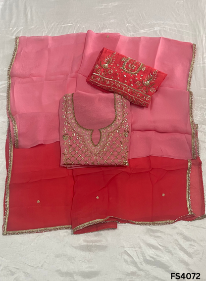FS4072 | Organza Suit | Double Shade | Jaggo Wear | Party Wear | Ring Ceremony | Wedding Wear |