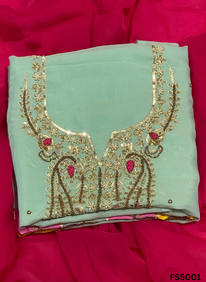FS5001 | Organza Suit | Party Wear | Ring Ceremony | Festival Suit |  Contrast Suit |