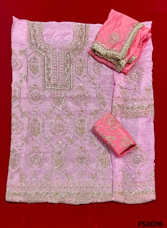 FS3076 | Organza Suit | Wedding | Party Wear | Bridal Suit | Ring Ceremony | Festival Suit |