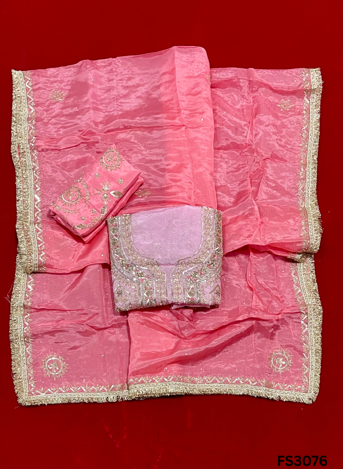 FS3076 | Organza Suit | Wedding | Party Wear | Bridal Suit | Ring Ceremony | Festival Suit |