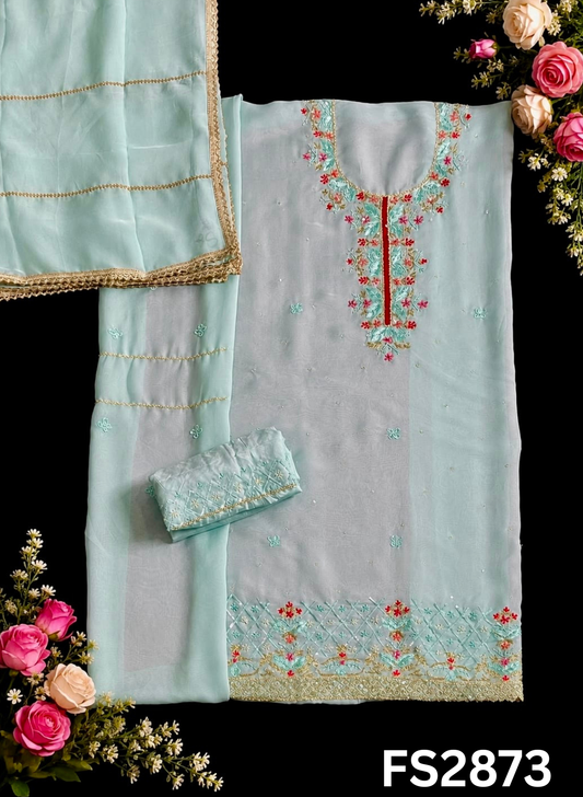 FS2873 | Organza Suit | Wedding | Party Wear | Ring Ceremony | Festival Suit | Allover suit