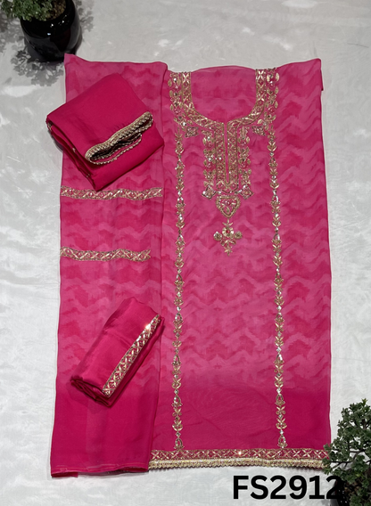 FS2912 | Organza Suit | Wedding | Party Wear | Ring Ceremony | Festival Suit | Allover suit