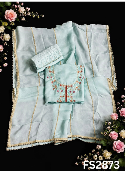 FS2873 | Organza Suit | Wedding | Party Wear | Ring Ceremony | Festival Suit | Allover suit